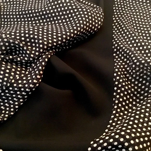Vintage Adrianna Papell Black and White Silk Polka Dot Dress - Picture 8 of 9